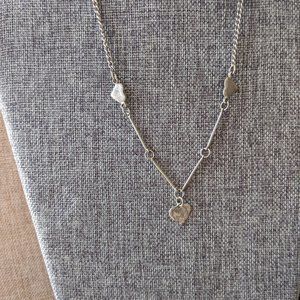 Silver Heart Necklace Engraved Kisses